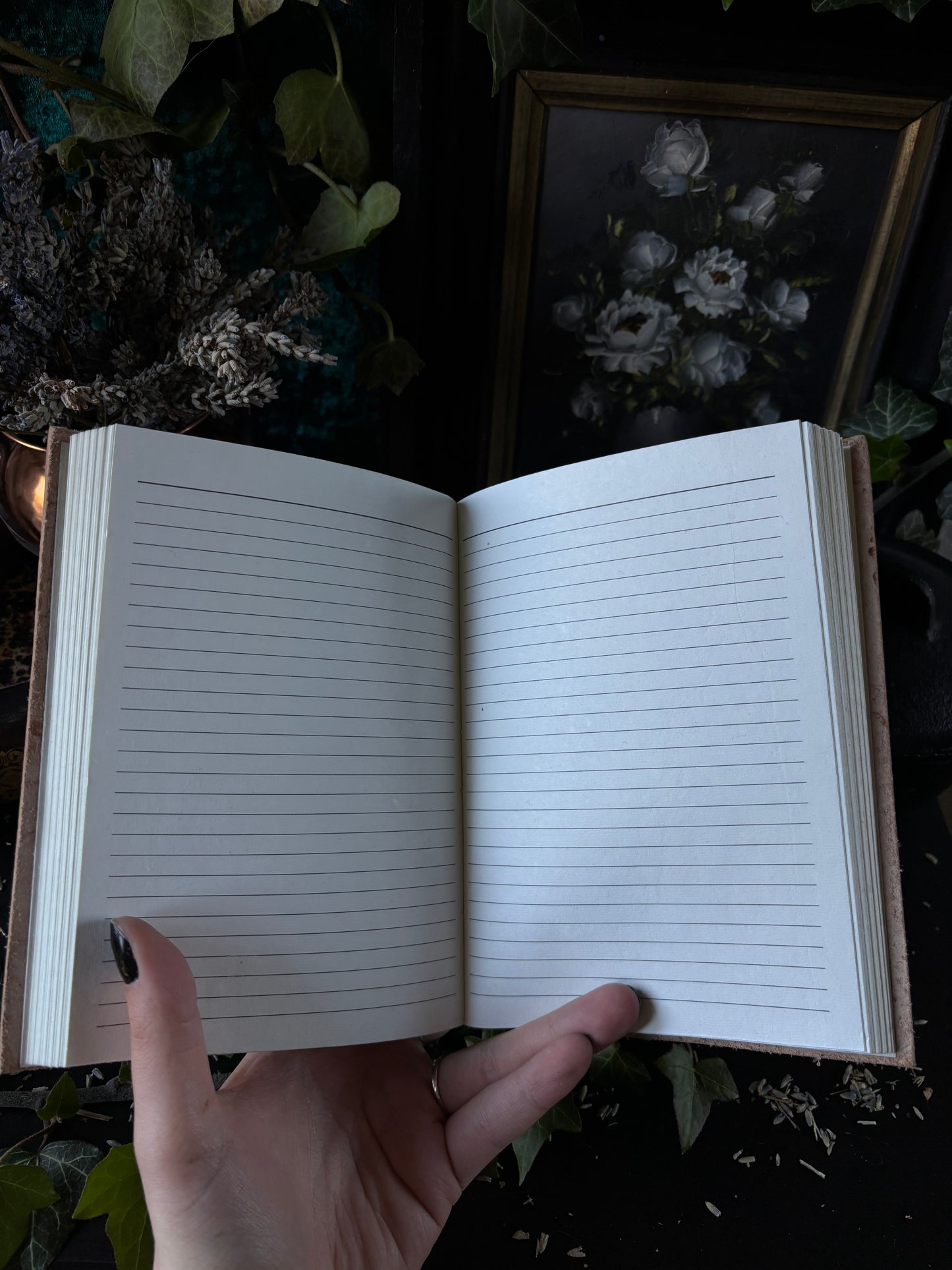 Leather Moonstone Notebook 17x12 cm