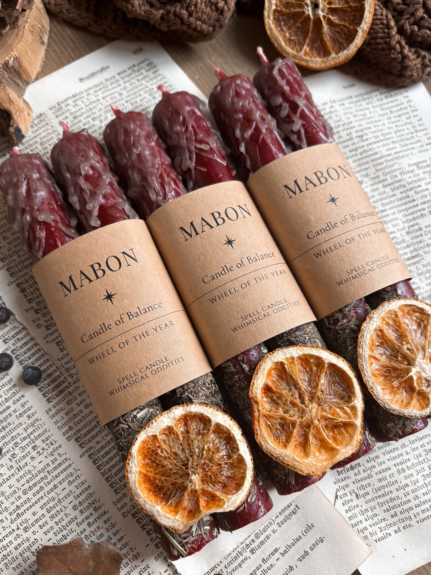 Mabon | September 22/23 | Autumn Equinox | Ritual Candles (2pcs)