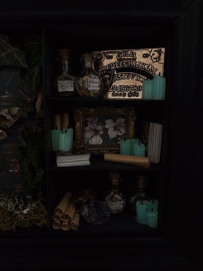 Occult Study – Miniature Witch’s Cabinet – Daphnis nerii (23 × 18 cm)