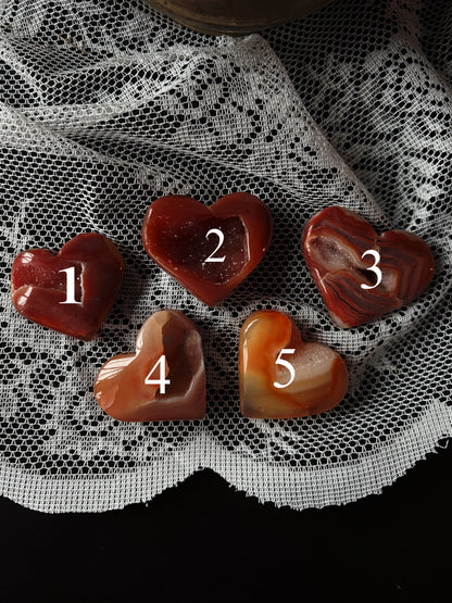 Carnelian Crystal Heart Geode