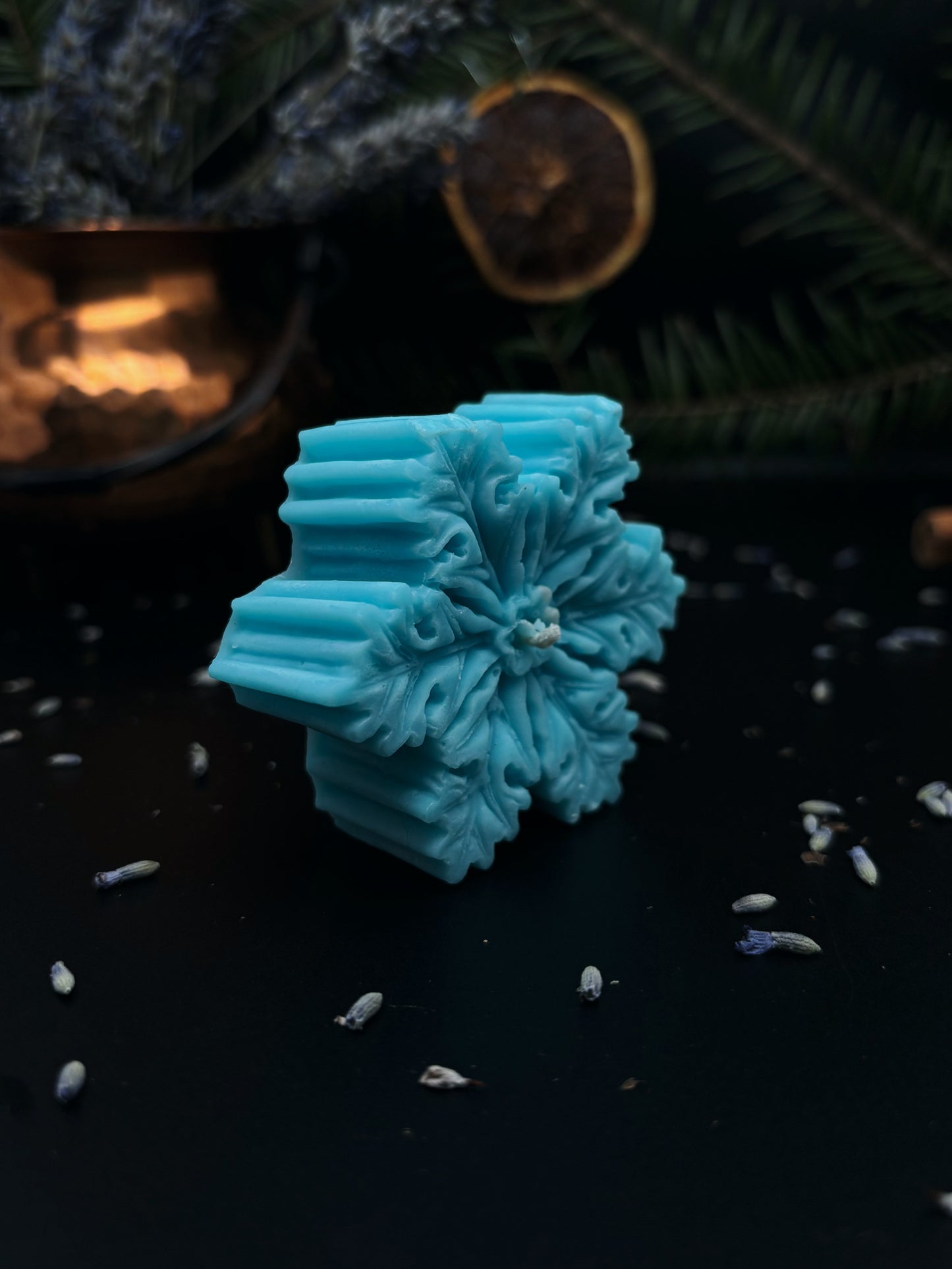 Snowflake candle (handmade)