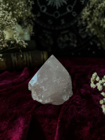 Rose Quartz - half polished Point 6cm