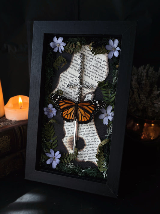 Sword Frame – Danaus plexippus (22x12cm)