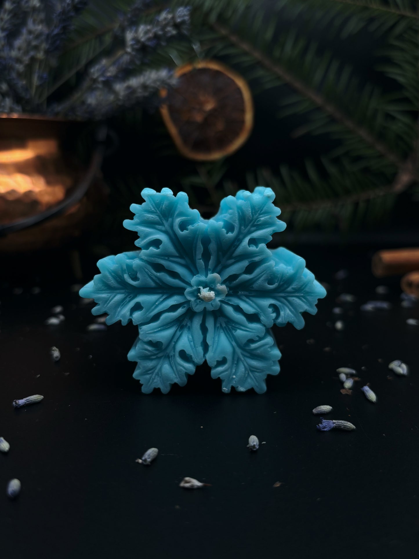 Snowflake candle (handmade)