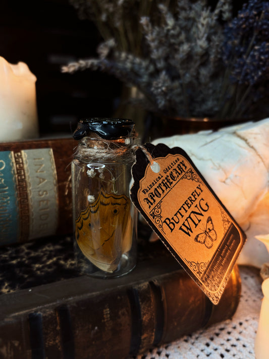 Whimsical wings - butterflywing glass jar