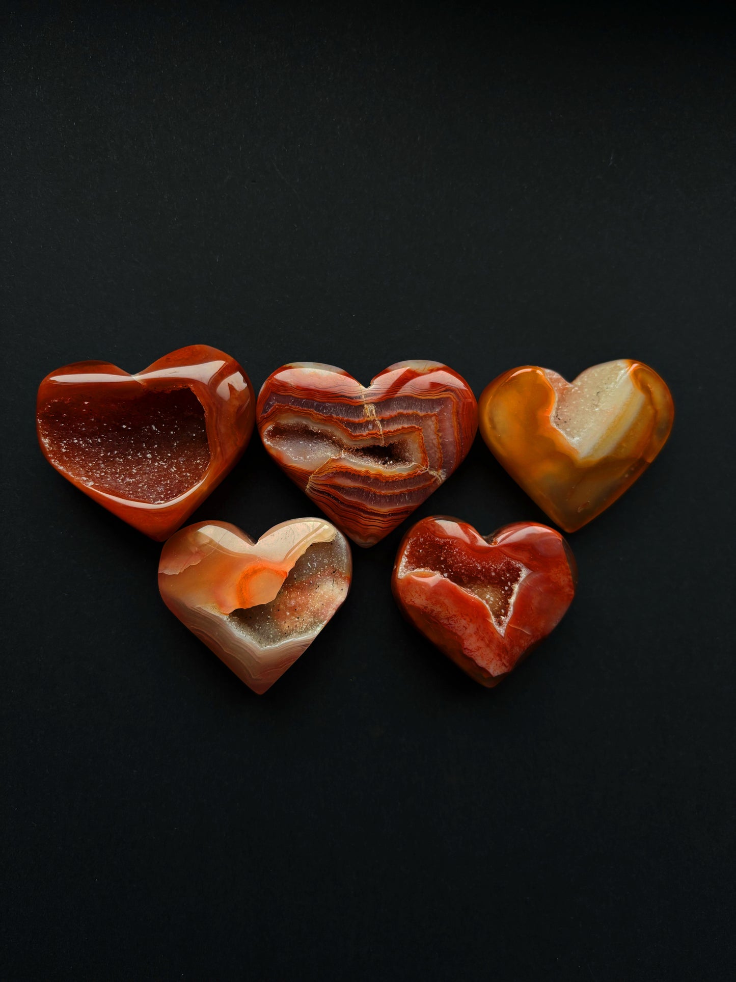Carnelian Crystal Heart Geode