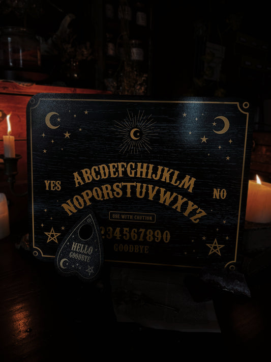 Black Talking Board with Planchette (31 x 39 cm)