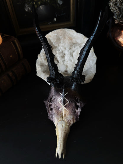 Protection Deer Skull | Handcarved & Painted Bone Art