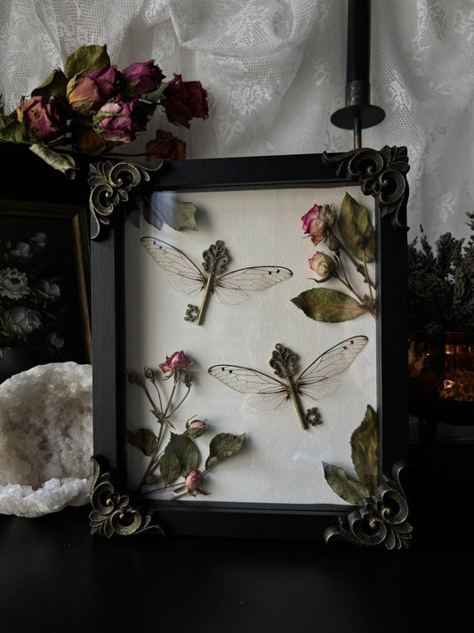 “The Keeper’s Secret” – Flying Keys with Cicada Wings (20x15cm)