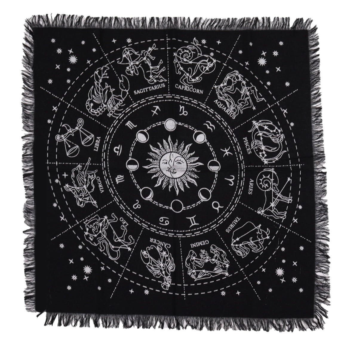 Esoteric Fringed Altar Cloth - Horoscope