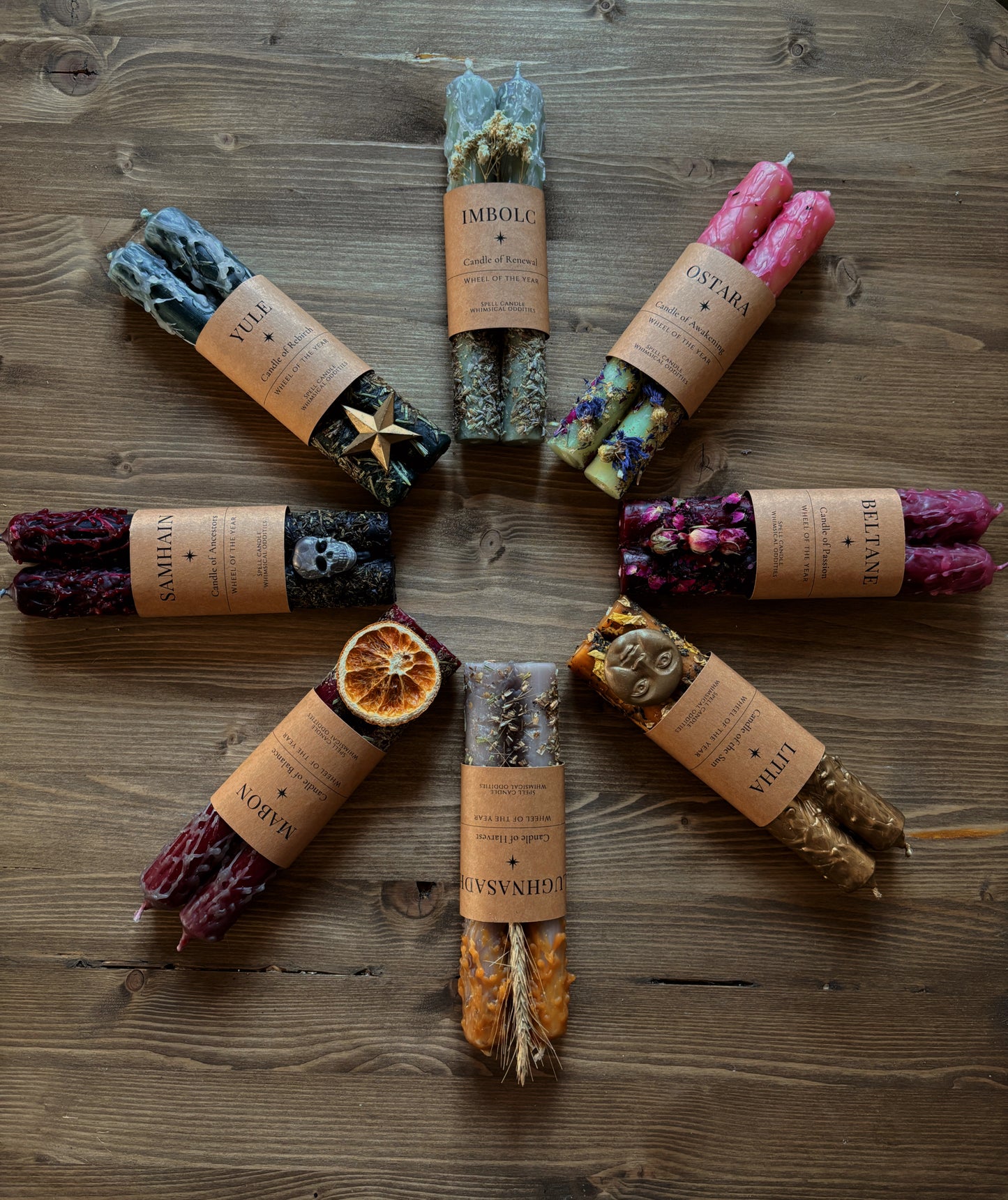 THE WHEEL OF THE YEAR — COMPLETE RITUAL CANDLE COLLECTION